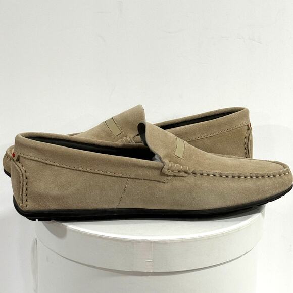 HUGO Dandy Beige Suede Driver Moccasins Loafers Mens Size 7 Made In Portugal NIB main image 9